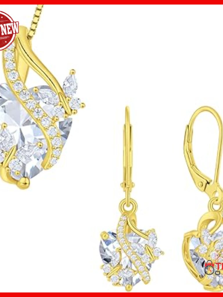 925 Sterling Silver Butterfly Earrings Necklace Set 14k Gold Plated